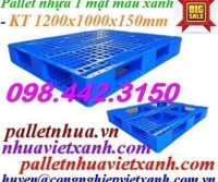 Pallet nhựa 1200x1000x150mm đan thanh – xanh dương – hàng mới