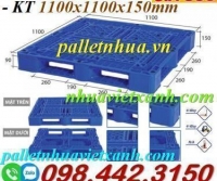 Pallet nhựa PL09LK – 1100x1100x150mm