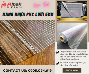 Giá màng nhựa pvc lưới sợi polyester 5mm