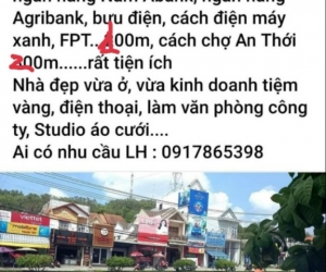 LH: 0917865398 Cho thuê Nhà mặt Phố Đường Nguyễn Văn Cừ An Thới Phú