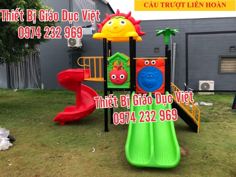 Bộ cầu trượt liên hoàn, cầu trượt liên hoàn cho bé