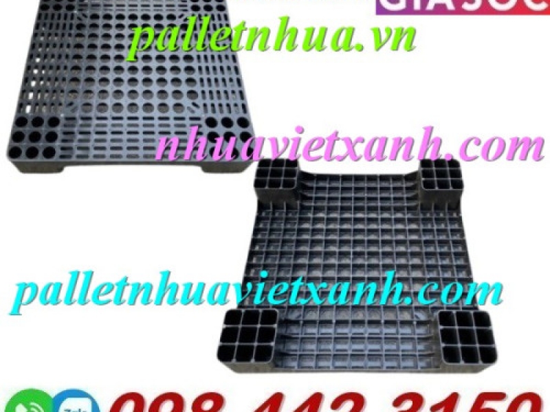 Pallet nhựa kê hàng 600x600x100mm màu đen