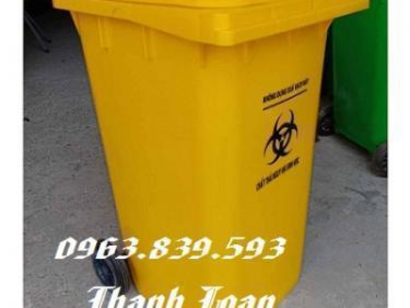 Bán thùng rác hdpe 240lit màu vàng rẻ toàn quốc. Lh 0963.839.593 Ms.Loan