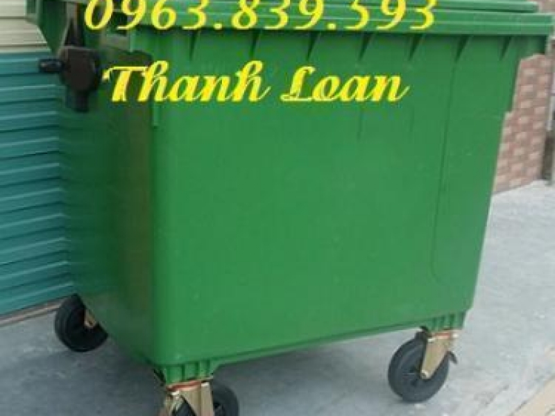 Thùng rác công nghiệp 1100 lít thu gom rác thải tập trung. 0963.839.593