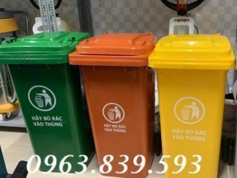 Thùng phân loại rác thải tại nguồn dung tích 120L - 240L. 0963839593 Loan