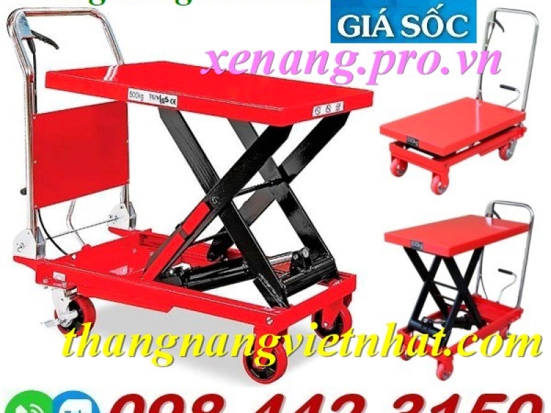 Xe nâng mặt bàn WP500 tải 500kg nâng cao 900mm