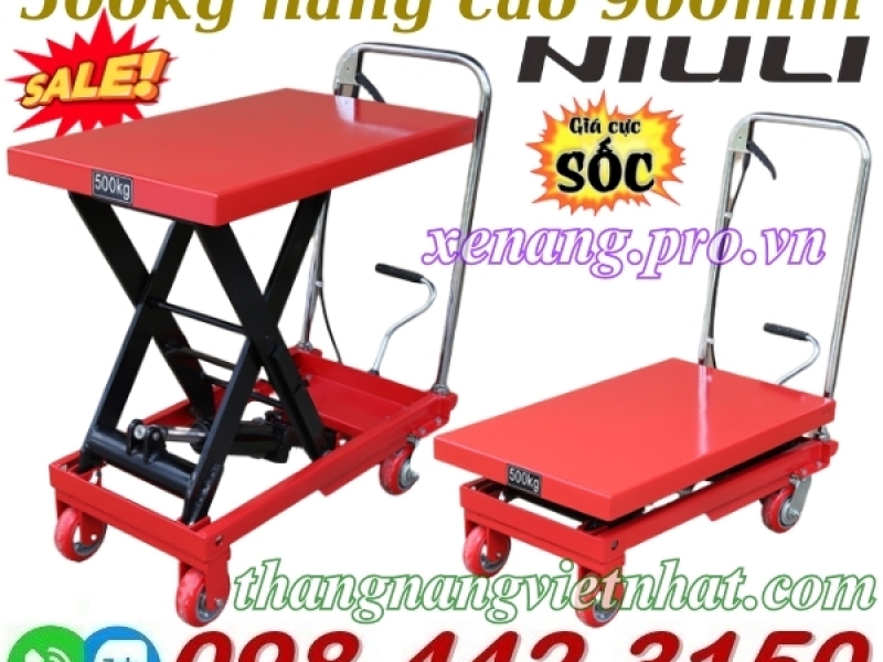 Xe nâng mặt bàn 500kg nâng cao 900mm WP500 NIULI