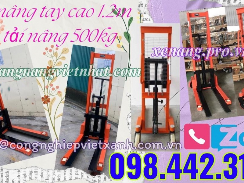 Xe nâng tay cao 500kg nâng cao 1200mm - xả kho giá sốc