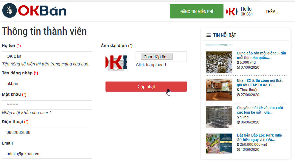 Hướng dẫn đăng ký tài khoản okban.vn