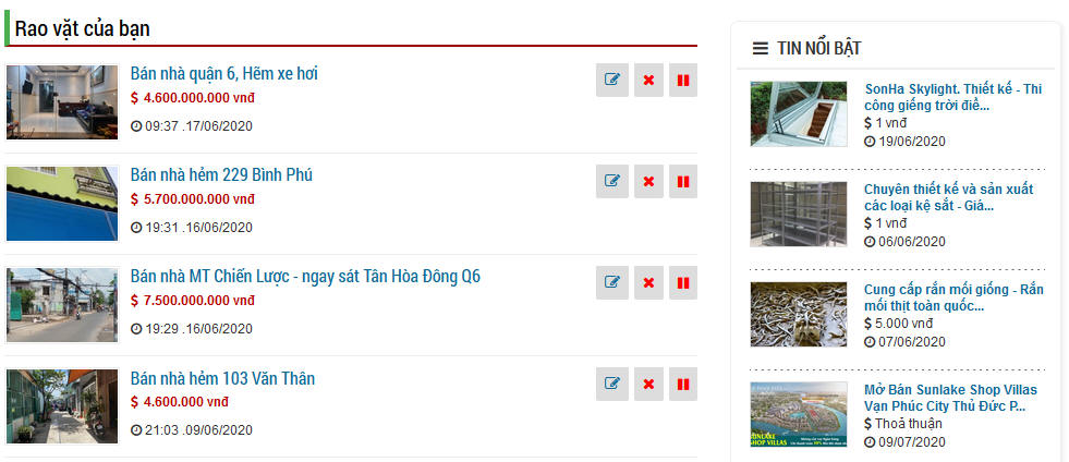 Hướng dẫn quản lý tin rao vặt - okban.vn