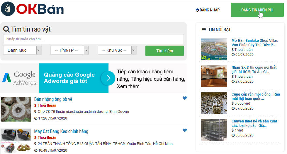 hướng dẫn đăng tin rao vặt - okban.vn