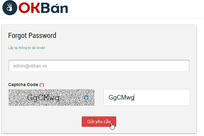 hướng dẫn lấy lại mật khẩu okban.vn