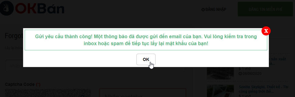 hướng dẫn lấy lại mật khẩu okban.vn