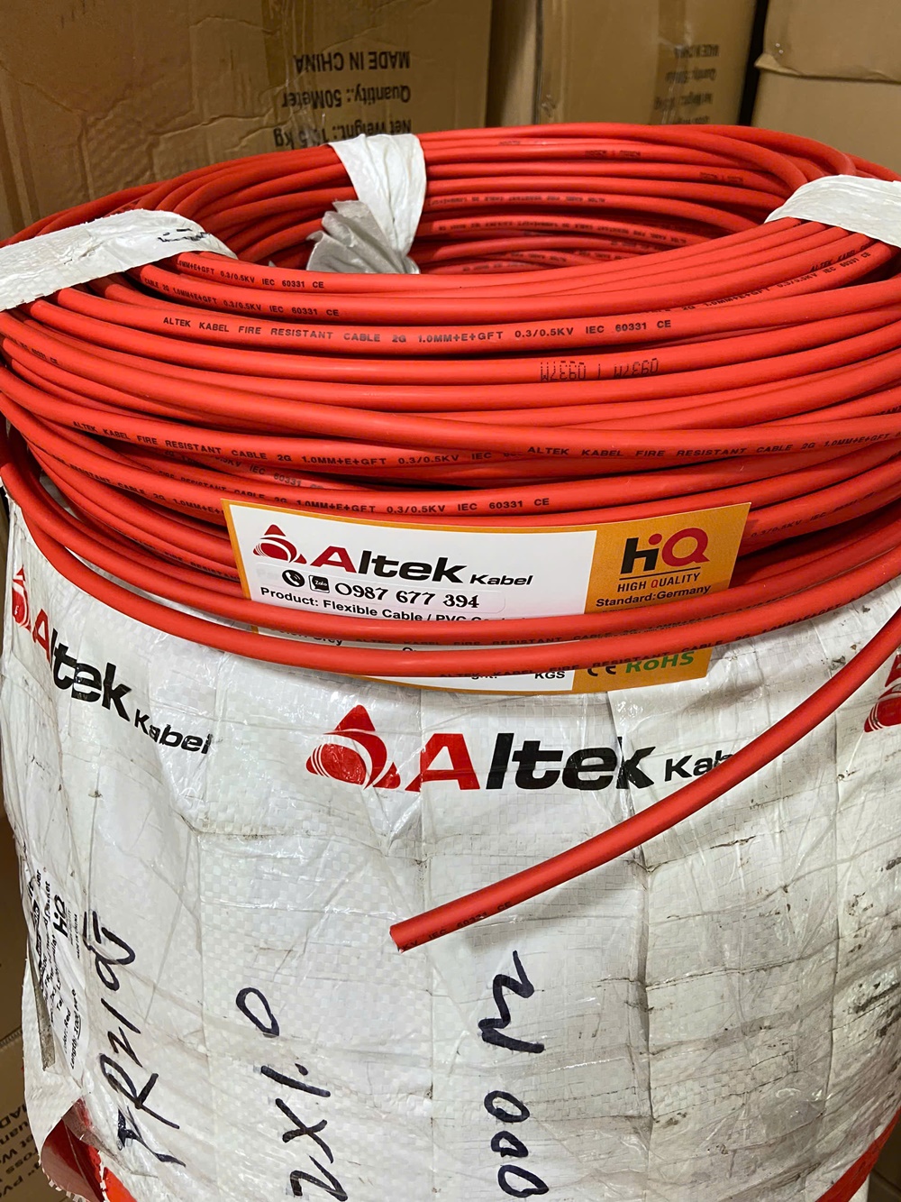 cáp chống cháy chống nhiễu 2x1.0mm2