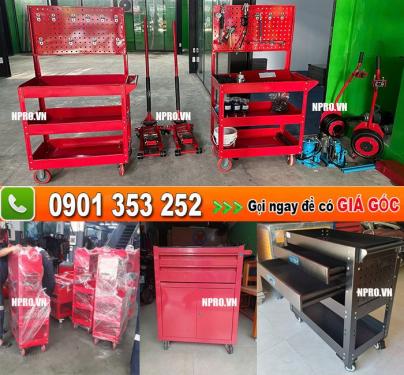 Xe đẩy 3 ngăn,  rất cần thiết tại các garage và tiệm sửa xe máy 