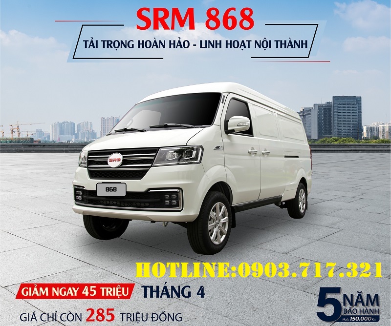 Bán xe tải Van SRM 868 2 chỗ thùng dài 2m5 giá tốt