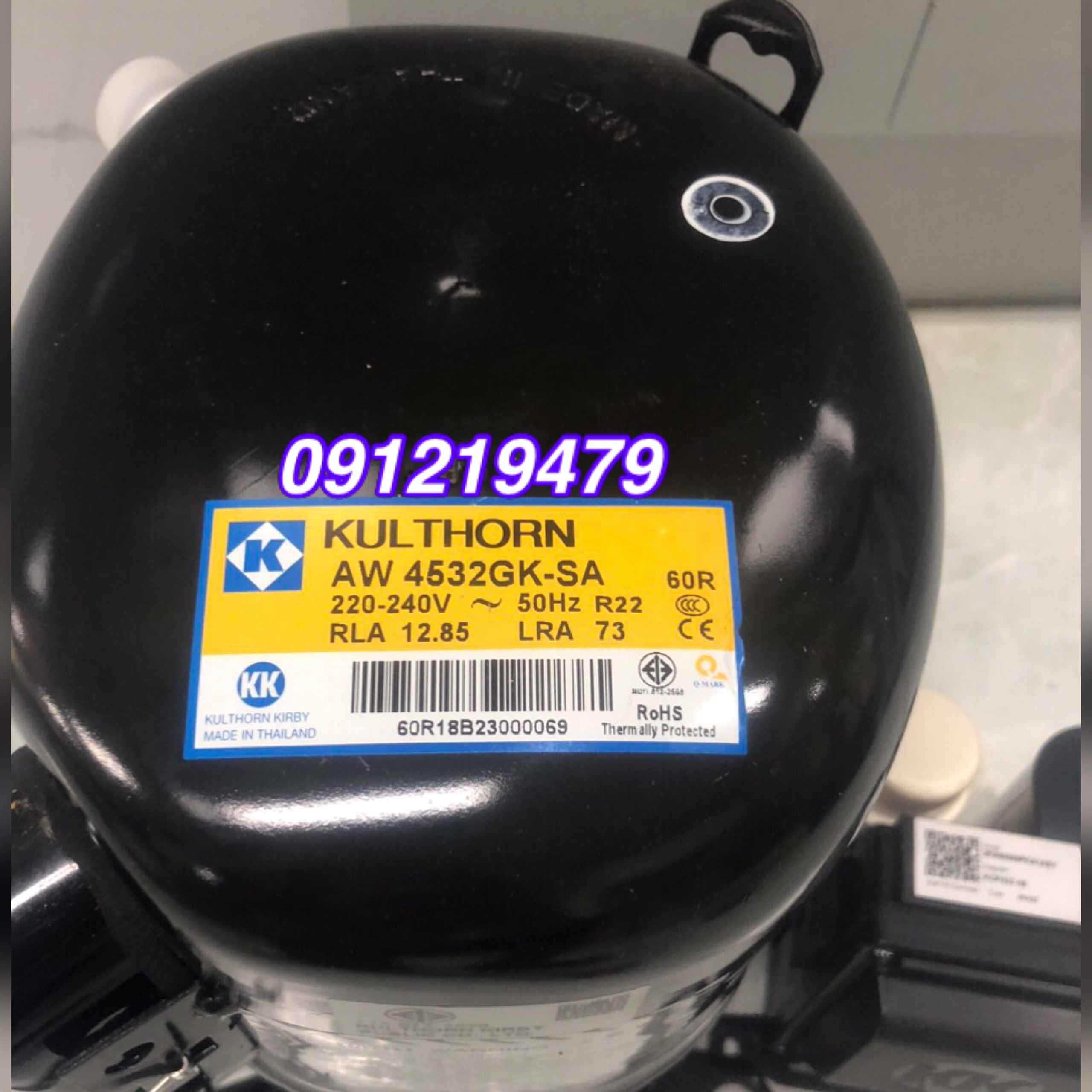 n lốc tủ lạnh Kulthorn 2.69HP, R22, MODEL AW4532GK-SA