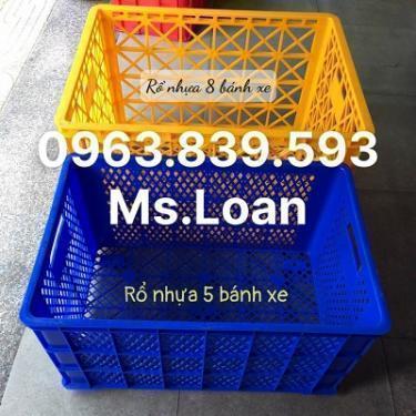 Sóng nhựa có bánh xe đựng hàng nhà xưởng./ 0963.839.593 Ms.Loan