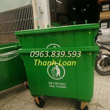 Thùng rác 660L nhựa hdpe có 4 bánh xe giao tận nơi. 0963.839.593 Ms.Loan