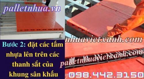 Cách lắp ghép sân khấu di động từ các tấm pallet nhựa