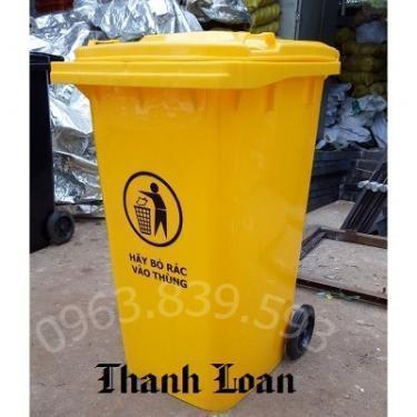 Bán thùng rác hdpe 240lit màu vàng rẻ toàn quốc. Lh 0963.839.593 Ms.Loan