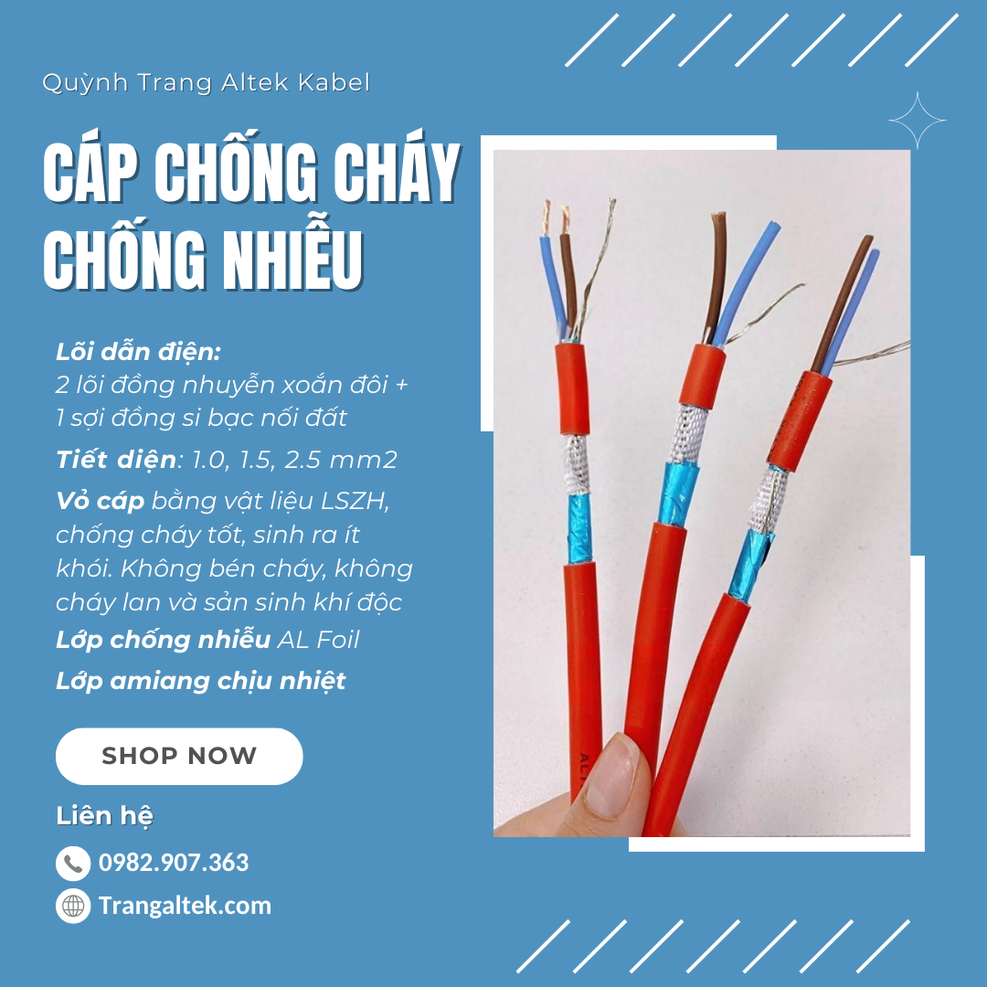 Cáp chống cháy chống nhiễu LSZH Altek Kabel