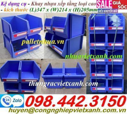 Kệ dụng cụ cao - khay phụ tùng cao - kệ nhựa xếp tầng loại cao