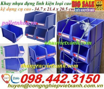 Kệ dụng cụ cao - khay phụ tùng cao - kệ nhựa xếp tầng loại cao