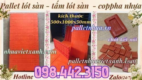 Cách lắp ghép các tấm pallet lót sàn 500x1000x50mm - mặt kín - màu cam