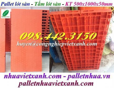 Pallet sân khấu 500x1000x50mm mặt liền màu cam