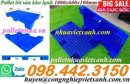 Pallet lót sàn kho lạnh 1000x600x100mm