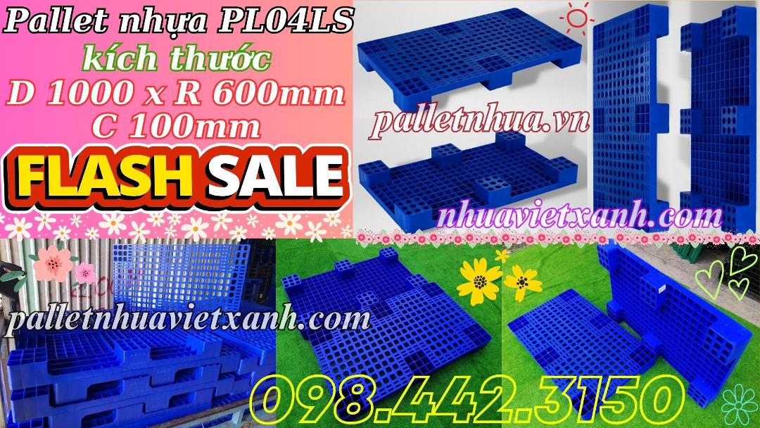 Pallet nhựa kê hàng 1000x600x100mm PL04LS