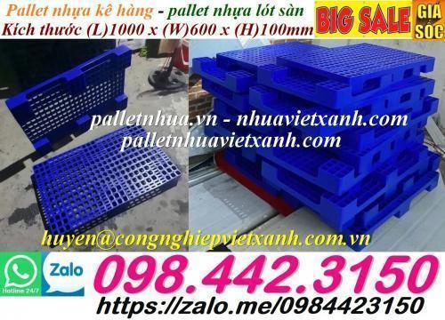 Pallet lót sàn kho lạnh 1000x600x100mm