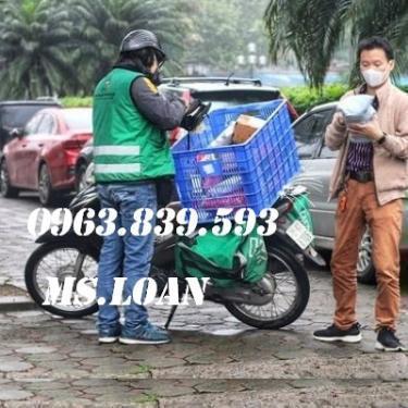 Sóng nhựa giao hàng sau xe máy, rổ nhựa chở hàng shipper rẻ 0963 839 593