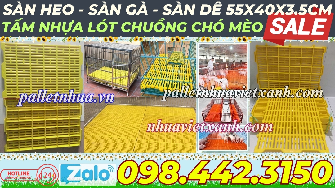 Tấm lót sàn chuồng thú cưng 40x55x3.5cm