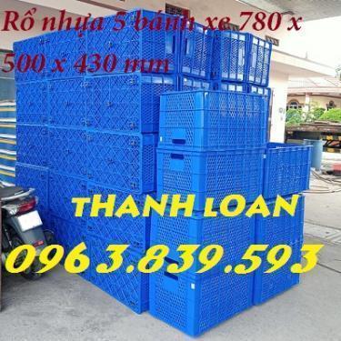 Sóng nhựa đựng hàng 5 bánh xe, sóng nhựa công nghiệp / 0963.839.593