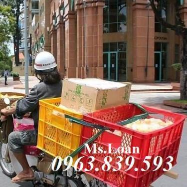 Sóng nhựa giao hàng sau xe máy, rổ nhựa chở hàng shipper rẻ 0963 839 593