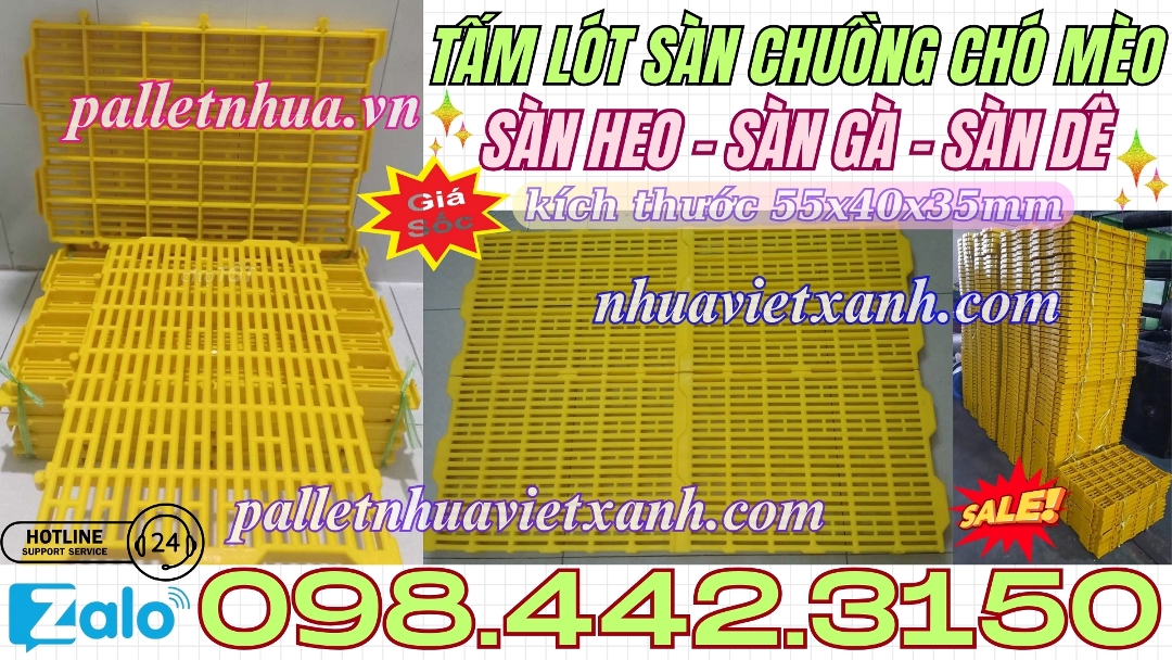 Tấm lót sàn chuồng thú cưng 40x55x3.5cm