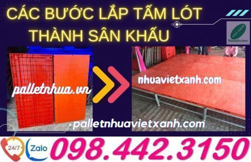 Cách lắp ghép sân khấu di động từ các tấm pallet nhựa