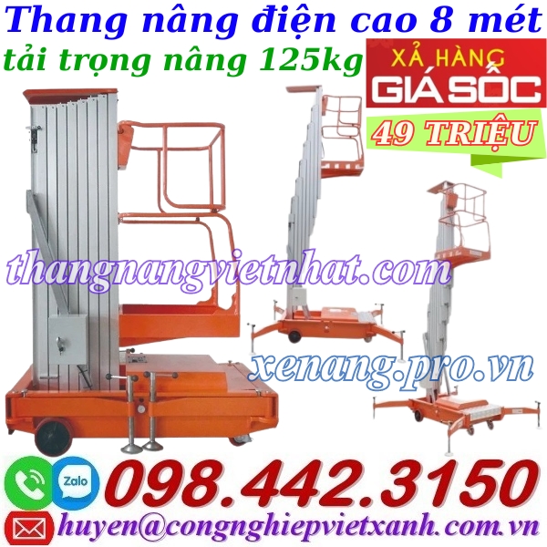 THANH LÝ XẢ HÀNG giá cực sốc - thang nâng điện đơn 125kg nâng cao 8 mét