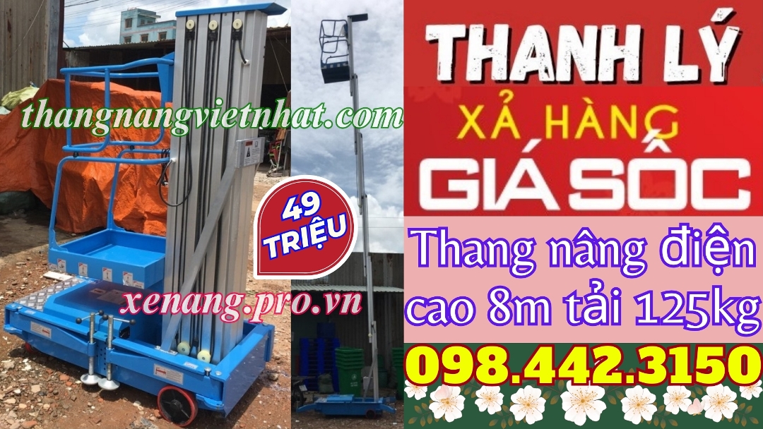 Thang nâng điện đơn 125kg nâng cao 8 mét - THANH LÝ XẢ HÀNG giá cực sốc