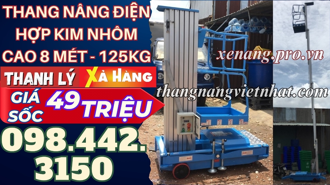 Thang nâng điện đơn 125kg nâng cao 8 mét - THANH LÝ XẢ HÀNG giá cực sốc