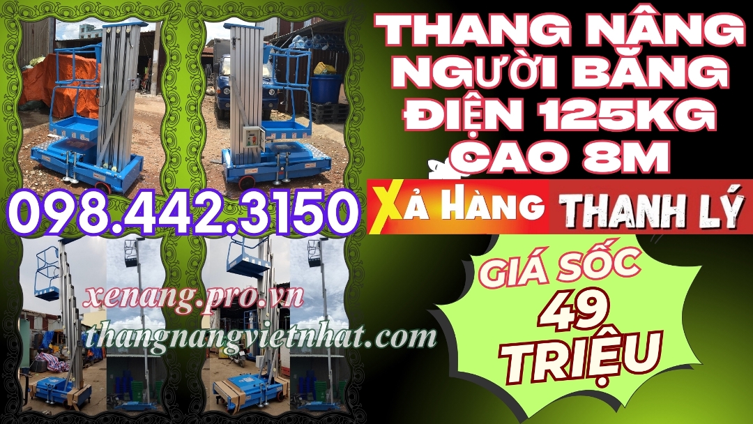 Thang nâng điện đơn 125kg nâng cao 8 mét - THANH LÝ XẢ HÀNG giá cực sốc