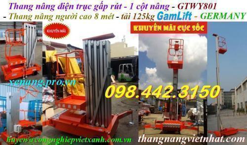 Thang nâng người bằng điện 125kg nâng cao 8 mét GTWY801