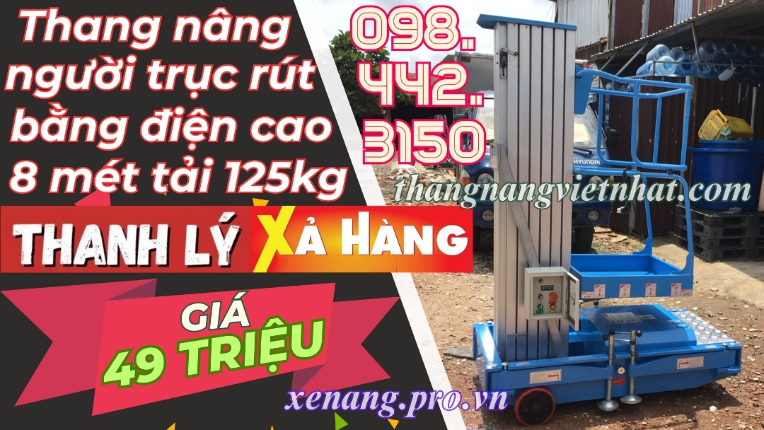 Thang nâng điện đơn 125kg nâng cao 8 mét - THANH LÝ XẢ HÀNG giá cực sốc