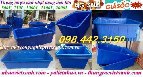 Tank nhựa chữ nhật dung tích lớn 100 lít đến 2000 lít