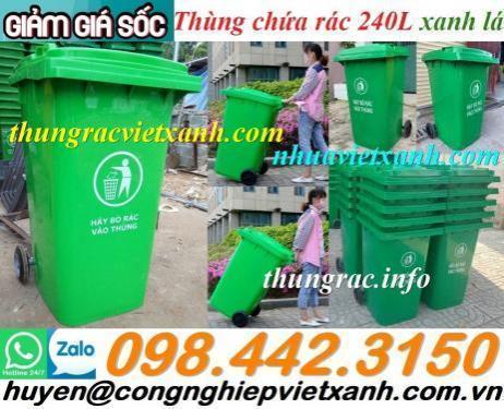 Bán thùng rác nhựa 240 lít với giá khuyến mãi siêu hấp dẫn