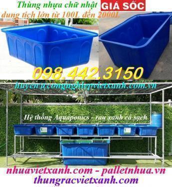 Tank nhựa chữ nhật dung tích lớn 100 lít đến 2000 lít