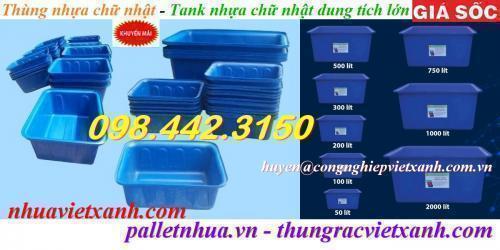 Tank nhựa chữ nhật dung tích lớn 100 lít đến 2000 lít