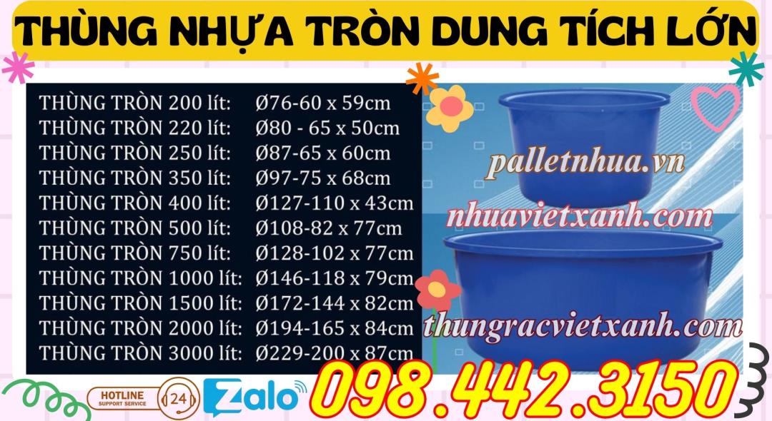 Tank nhựa tròn dung tích lớn 200 lít đến 4000 lít